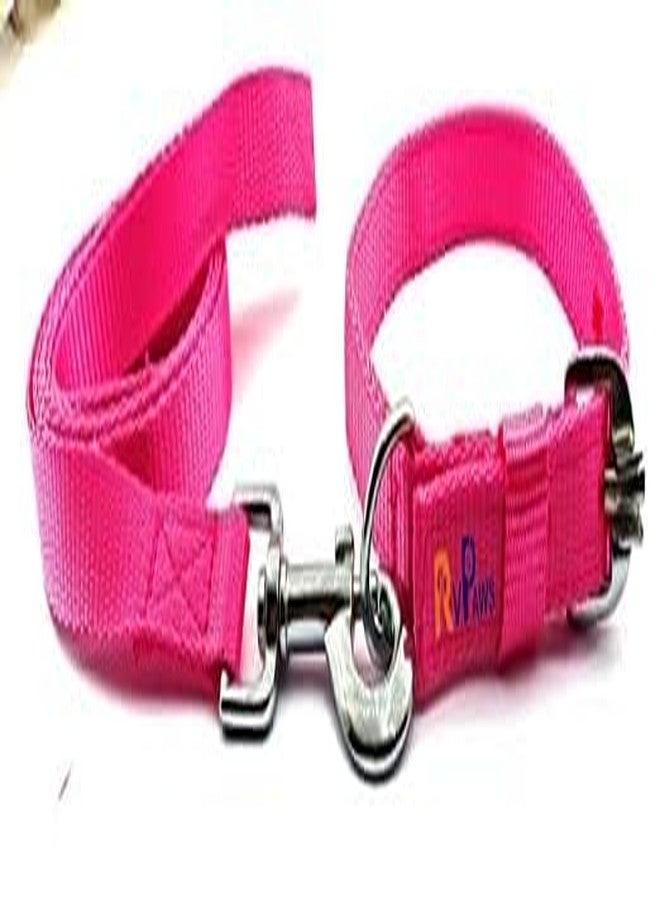 Pups&Pets طقم طوق ومقود من النايلون من Pups&Pets مقاس 22 مم، طقم طوق ومقود قابل للتعديل بشريط ناعم مقاس 0.75 بوصة، مثالي للكلاب الصغيرة والمتوسطة الحجم والجراء (وردي) - Image 1